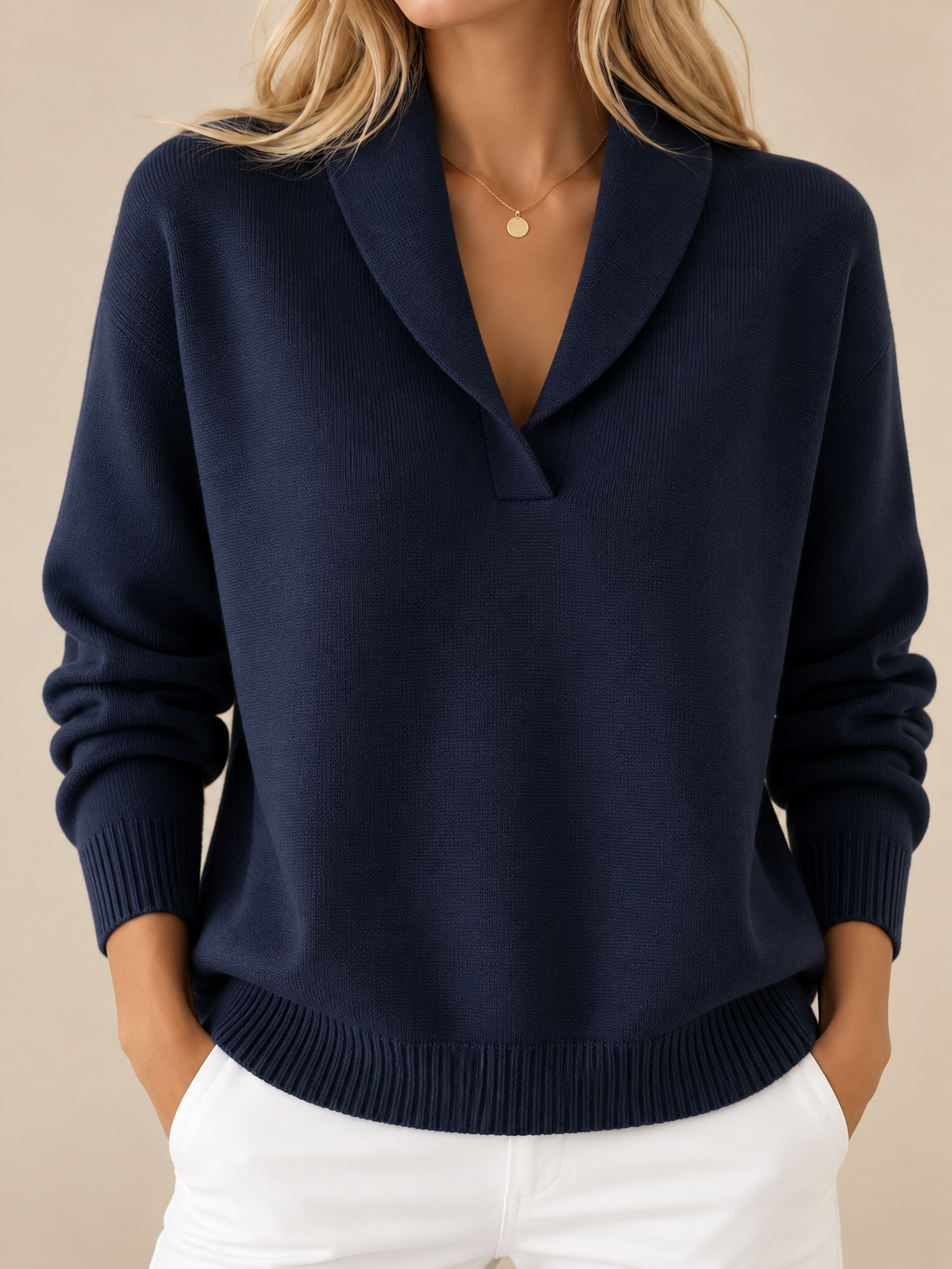 Alessia | Jersey de Punto con Cuello de Pico