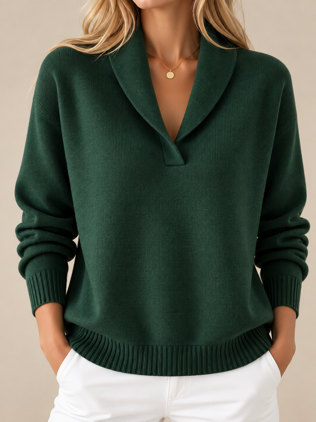 Alessia | Jersey de Punto con Cuello de Pico