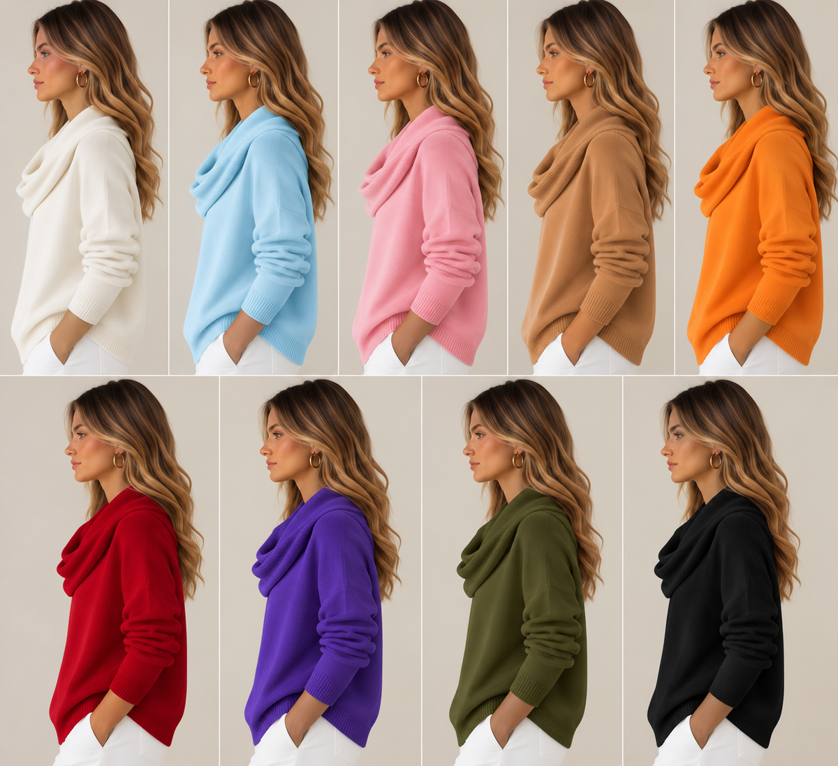 Bianca | Jersey de Punto con Cuello Drapeado