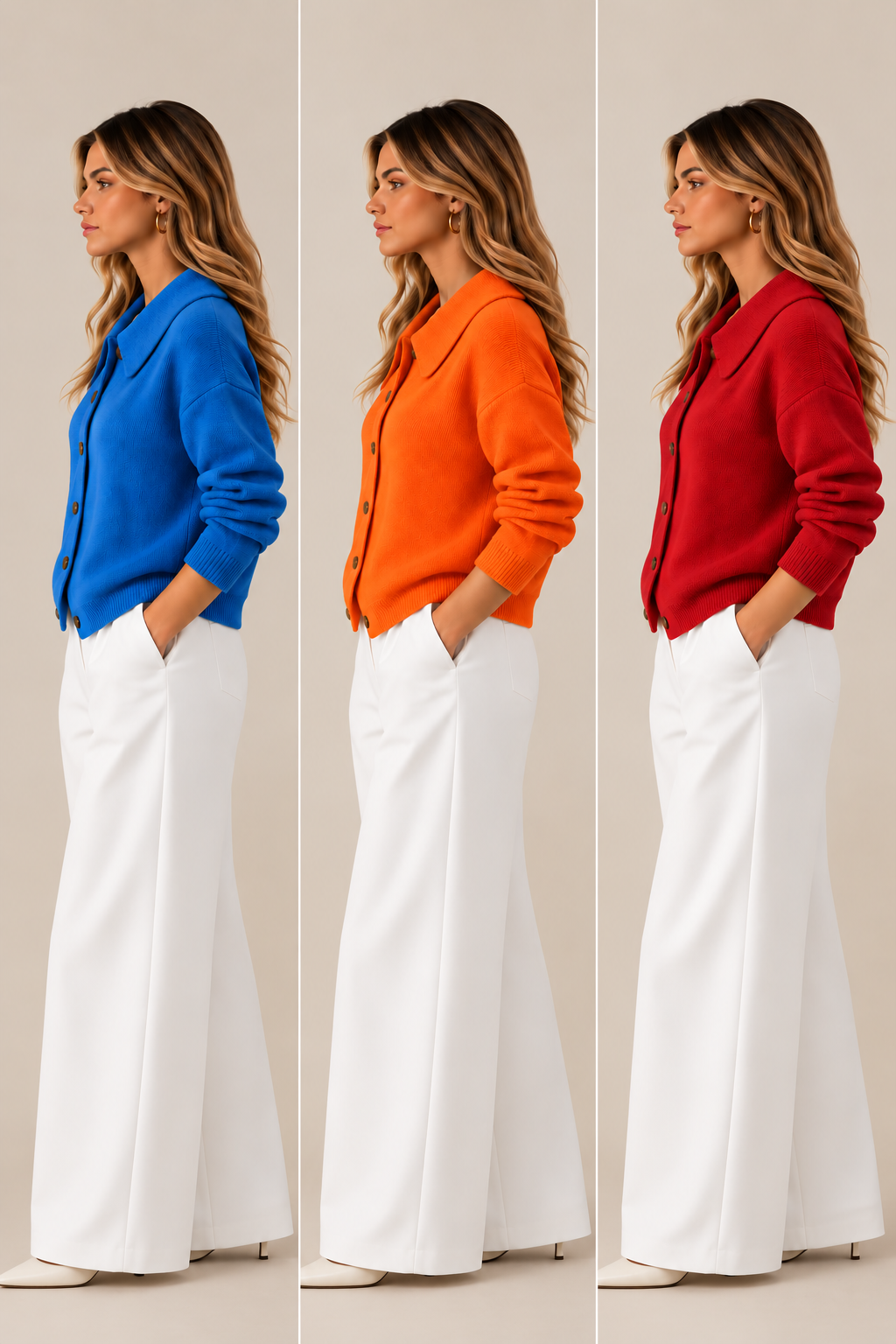 Mia | Chaqueta de Punto con Cuello Camisero
